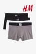 Набор коротких трусов боксеров H&M XL 3 шт черный\белый\серый 2001 - изображение 1