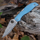 Складной нож Spyderco Stretch 2 XL Blue Nishijin Damascus Sprint Run C258GFBLP - изображение 3