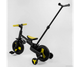 Дитячий велосипед трансформер Best Trike 58195 біло чорно жовтий беговел двоколісний триколісний велосипед каталка з батьківською ручкою - изображение 5