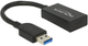 Adapter Delock USB Type-A - USB Type-C 15 cm Black (4043619656981) - obraz 1