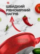Набір каструль 3шт + сковорода з антипригарним гранітним покриттям, індукційним дном і термостійким склом, силіконові прихватки, 9 предметів, червоний - зображення 4