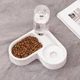 Миска для кошек и собак двойная Pet Love Bowl автопоилка на подставке с отделом для корма - изображение 1