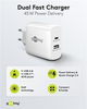 Зарядний пристрій Goobay USB-C PD GaN Dual Fast Charger 45 W White (4040849654121) - зображення 5