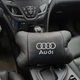 Набор автодушки 2шт на подголовник Audi / Ауди из натуральной кожи черная / Подголовник в машину - изображение 6