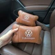 Набор подушек 2шт для автомобиля Volkswagen из натуральной коричневой кожи. Подушки на подголовник - изображение 5