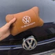 Набор подушек 2шт для автомобиля Volkswagen из натуральной коричневой кожи. Подушки на подголовник - изображение 8
