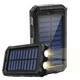Акумулятор зовнішній Solar Charger Power Bank 20000 mAh з ліхтариком і сонячною панеллю Чорний - зображення 2