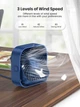 Вентилятор портативный TOPK desktop fan K50 |4,5W; 3 speed; 360 degree; USB| Синий - изображение 5
