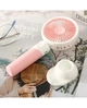 Вентилятор ручной Mini Fan ZB100 аккумуляторный с подставкой для телефона Розовый с белым - изображение 5
