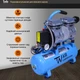 Компрессор 130 л/мин, 9 л, 0.6 кВт, 190 - 240 В безмасляный воздушный Tesla Weld TW V 130 - изображение 5