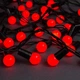 Світлодіодна гірлянда "Кульки" 18мм, 7м, 40 LED, чорний провід, 220В, статичний режим, Червоний - зображення 1