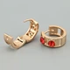 Сережки Дуо з кристалами Swarovski 45581 розмір 15х7 мм колір червоний вага 5.2 г позолота 18К - зображення 2