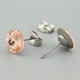 Сережки гвоздики з кристалами Swarovski 45584 розмір 11х11 мм колір персиковий позолота Біле Золото - зображення 2