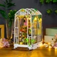 Румбокс HONGDA M2313 Garden House, DIY миниатюрная оранжерея-книжная вставка с LED-подсветкой и музыкальным модулем - изображение 2