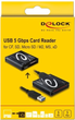 Кардрідер Delock USB-A 3.2 Gen 1 - All in 1 (CF Type I, SD/MMC, MicroSD/M2, MS, xD) Black (91704) - зображення 3