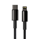 Кабель Baseus Tungsten Gold PD Type-C to Lightning 20W 2.4А 1m чорний CATLWJ-01 - изображение 3