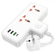Сетевой фильтр Hoco 2 розетки 3хUSB/Type-C QC+PD AC12A White (AC12A) - изображение 5