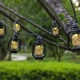 Светодиодная гирлянда "Ретро фонарики" 5м, 12 LED, от сети 220В, черный провод, Теплый белый - изображение 3