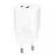 Мережевий зарядний пристрій USB+Type-C з швидкою зарядкою, блок живлення 20W Silicone Power Plus білий, Proove (WCSP2011002) - зображення 1
