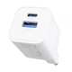 Мережевий зарядний пристрій USB+Type-C з швидкою зарядкою, блок живлення 20W Silicone Power Plus білий, Proove (WCSP2011002) - зображення 2