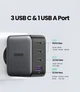 Зарядний пристрій UGREEN USB C 4-портовий адаптер для швидкого заряджання GaN 100 Вт вилка EU (CD226) - зображення 2
