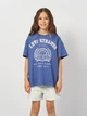 Подростковая футболка для девочки Levi's Lvg Collegiate Levis Oversized 4EK177-BIB-LQ 134-140 см Синяя (3666643076962) - изображение 1