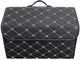 Автомобильный органайзер (саквояж) с ручкой в ​​багажник Optima Bag-M 40х32х30 см из экокожи Черный с белой прошивкой (OPT-BAG-M) - изображение 1