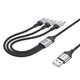 Кабель HOCO X102 Fresh 3-in-1 charging data cable(iP+Micro+Type-C) 1m. Black - зображення 4