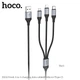 Кабель HOCO X102 Fresh 3-in-1 charging data cable(iP+Micro+Type-C) 1m. Black - зображення 6