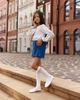 Гольфы детские белые с желто-голубыми полосками (30-36) - изображение 7