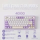 Безпровідна механічна клавіатура з Hot-Swap AULA F75 White-Purple - изображение 7