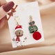 Серьги новогодние Анна Ясеницька "Merry Christmas", разноцветные, 7,8 см і 6,7 см - изображение 1