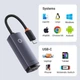 Зовнішня мережева карта , адаптер USB-A to Gigabit LAN Ethernet Adapter RJ45 1000mb/s для MacBook, iMac, iPad, Chromebook, Samsung, Xiaomi та ін. Baseus black - зображення 4