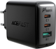 Мережевий зарядний пристрій Acefast A13 PD65W (USB-C+USB-C+USB-A) 3-port Charger Set Black - зображення 3