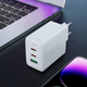 Мережевий зарядний пристрій Acefast A41 PD65W GaN (2xUSB-C+USB-A) Charger White - зображення 3