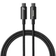 Дата кабель Baseus Tungsten Gold Type-C to Type-C Cable 240W (1m) (CAWJ04000) Black - зображення 1