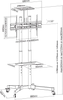Mobilny stojak do TV Techly 37-70 cali 50kg dwie półki (8051128105643) - obraz 4