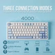 Клавиатура AULA F75 White-Salt Blue Игровая Безпроводная Механичиская. 2.4G/Bluetooth/Кабель RGB Grey Wood v3 Свитчи - изображение 4