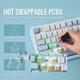 Клавиатура AULA F75 White-Salt Blue Игровая Безпроводная Механичиская. 2.4G/Bluetooth/Кабель RGB Grey Wood v3 Свитчи - изображение 5