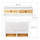 Подставка для монитора из бука на 2-я ящика белая 14x60x30 - изображение 3
