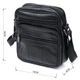 Мужская вертикальная сумка через плечо Vintage из натуральной кожи черного цвета (bg203fash70) - изображение 3