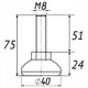 Опора регульована М8х75, D40мм черная Steelfix (246270) - изображение 2