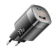 Зарядний пристрій Essager GAN Travel Charger 33W Digital Display USB-A+Type-C EU Black - зображення 4