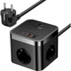 Зарядний пристрій Baseus PowerCombo Cube Power Strip 3AC +2Usb +2Type-C 30W Fast Charger EU Black - изображение 5