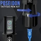 Комплект для тату майстра, набір для тату машинка Poseidon TU34 + картриджі + фарби + сумка - зображення 4