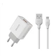 Мережевий зарядний пристрій WK WP-U57 плюс кабель microUSB 1 м QC3.0 18W білий - изображение 2