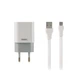 Мережевий зарядний пристрій Remax RP-U14m Traveller 2.4A 1 USB плюс кабель microUSB 220V EU білий - зображення 2