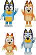 Zestaw Moose Bluey Rodzinka 4 figurki Bluey + Bingo + Bandit + Chilli 6.4 cm (0630996130094) - obraz 2