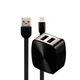 Мережевий зарядний пристрій Remax RP-U215i 2.4A 2 USB плюс кабель Lightning 220V EU чорний - изображение 2