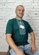 Футболка вишиванка зелена вишита сіро білим хрестиком M 01300 -M - зображення 2